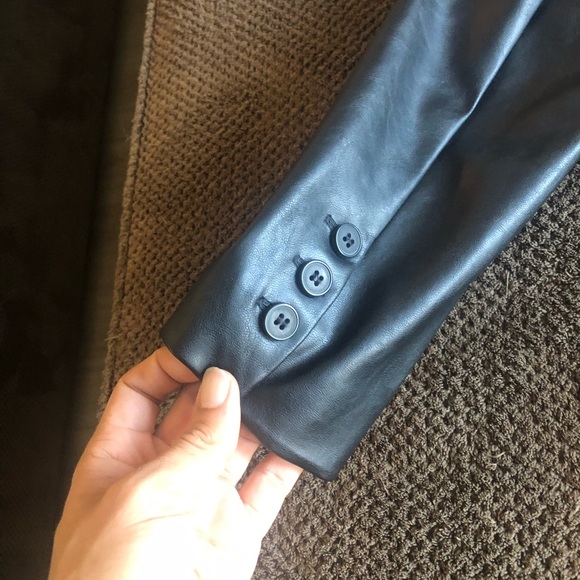 EXPRESS X NEGIN MIRSALEHI Black Leather Mini Dress - Picture 7 of 9